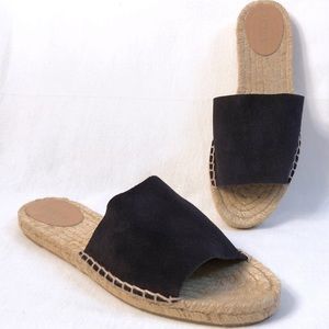 J. Crew Black Espadrille Slides